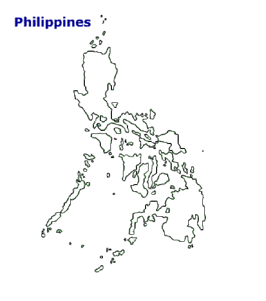Map of Philippines. Terrain, area and outline maps of Philippines