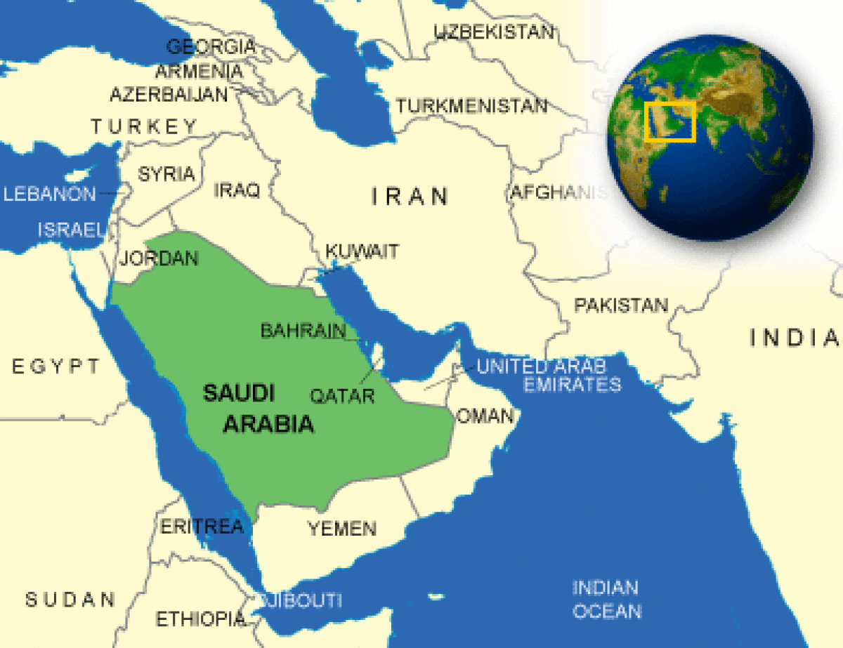 Saudi Arabia Dubai Map