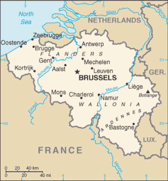 Map of Belgium. | - CountryReports